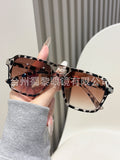Big Frame Pair Bridge Women Sunglasses Premium New Western Fashionable Sunglasses UV-Proof Sun-Proof Men Sunglasses