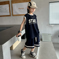 Boys' Star Print Sleeveless Basketball Set