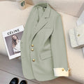 Women's Fall Korean Designer Blazer + Top 2026 | Casual Blouse - Black