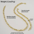 Statement Middle East Quilted Shape Return Pattern Relief Large Link Chain Piece Necklace Bracelet Set Unisex Breeze Men Set Heavy-Duty Craft