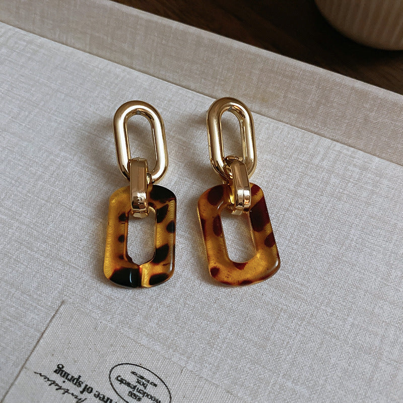 Vintage Leopard Print Stud Earrings - view 8