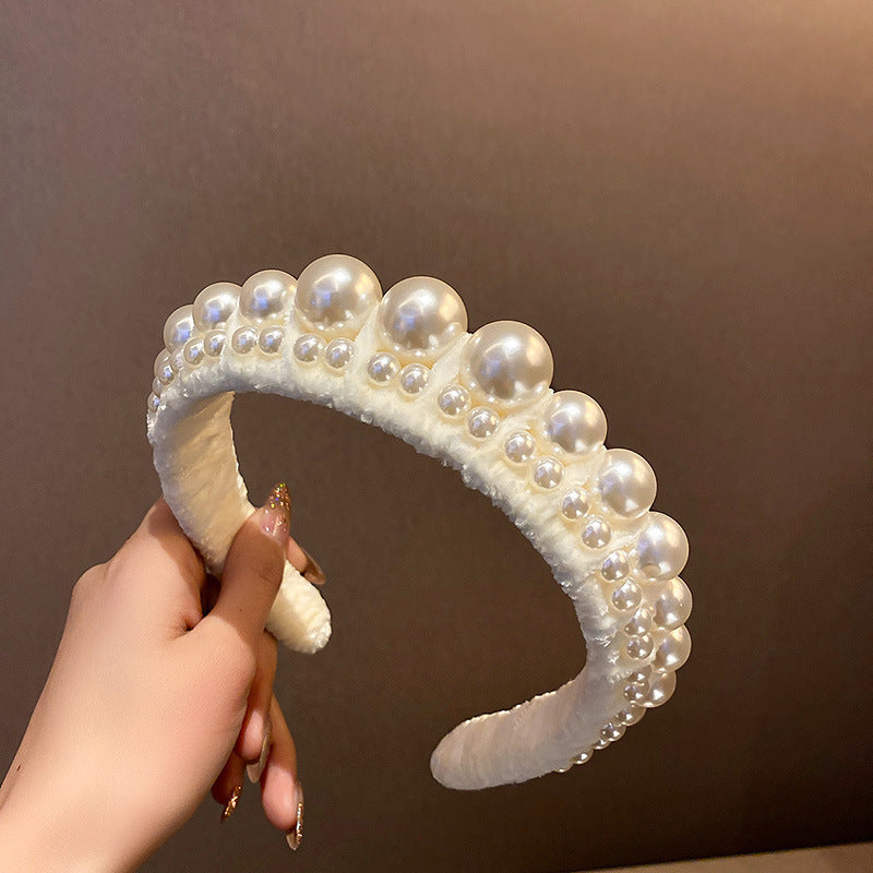French Pearl and Rhinestone Floral Headband - view 10