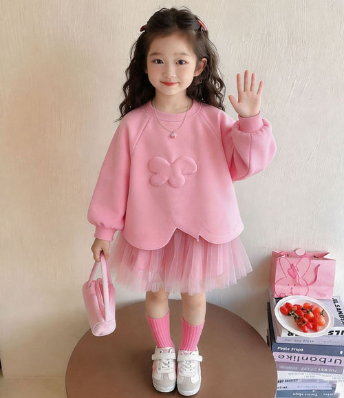 Girls' Bow Princess Hoodie Dress
