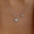 Western Fashionable Simple Full Diamond Saturn Necklace Short Rhinestone Star Choker Elegant Clavicle Chain Accessory N6192
