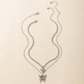 Overseas Multi-Layer Heart Butterfly Necklace Women Trendy Niche Design Layered Clavicle Chain Fashionable Versatile Choker N6312
