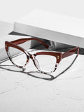 Contrast Cat-Eye Plano Women ins Breeze Western Glasses Frame Men Party Personality Bare Face Stud Wear Jewelry Frame