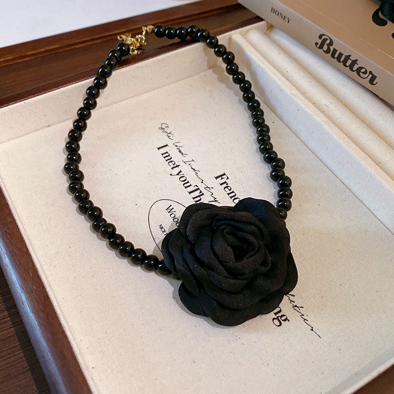 French Fabric Flower Pearl Jewelry Set - view 12