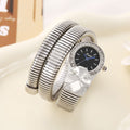 2025 New Round Rhinestone Dial Snake Head Women Watch Cross-Border Export Bestseller Supply Stock Wholesale