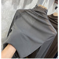 Women's Lace Mesh Ruffle High Neck Layering Top