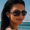 Retro Hot Girl Polygon Sunglasses Small-Frame Wide UV-Proof Women Sunglasses Influencer Personality Fashionable Glasses