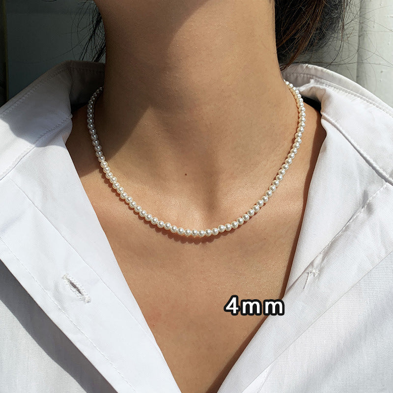 French-Style Zircon Beaded Pearl Pendant Necklace - view 11