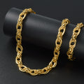 Light Luxury Men Gold Bronze Ba Style Twist Flower Quilted Shape Cross Weave Cuban Chain Classic Spring Round Clasp Overseas Fashionable Accessory