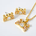 EU/US Import Colorful Crystal Small Stud Personality Animal Small Earrings Copper 18K Gold Plated Cubic Zirconia Set
