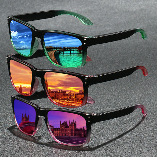 Classic Bestseller Polarized Sunglasses Outdoor Fishing Cycling Glasses Colorful Cool Color Western Square Frame Men Sunglasses TM
