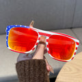Overseas Amazon Retro Stud Sunglasses Men Fashionable Flag Sunglasses Resin Fabric Sun-Proof Sunshade Sunglasses