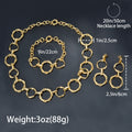 Overseas Fashionable OL Twist Chunky Chain Mobius Necklace Bracelet Set Earrings Set Western Simple Coated 18k Gold