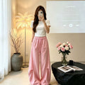 Summer Casual Versatile Shirred Drapey Loose Elastic Pants