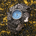Retro Carved Floral Bangle Womens Watch ogyawatch Overseas Rhinestone Cutout Quartz Watch Export Wholesale
