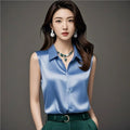 Women's Summer Professional French Acetate Satin Sleeveless Shirt 2026 - Gray