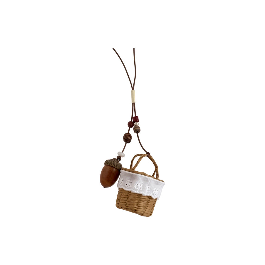 Bohemian Wooden Bead Woven Round Necklace - view 5
