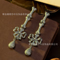 Vintage Accessory Full Diamond Bone Head Saturn Double-Layer Pearl Bracelet Light Luxury Niche Design Detail Personality Earrings Wholesale