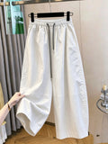 Summer Korean Fashion High Waist Lightweight Wide Leg Pants + Pants