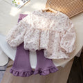 Girls' Lace Trim Printed Hoodie - Fall