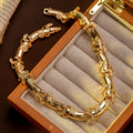 Vintage Gold Leaves Wrap Imperial Breeze Clavicle Chain Simple Versatile Trendy French Retro Necklace