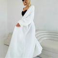 Women's Fall Relaxed Wool Loose Mid-Length Long Knit Top + Sweater + Cardigan + Jacke - White