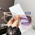 Light-Changing Prescription Glasses Overseas Elegant Frame Influencer Frame Black Frame Tea Trendy Retro Anti-Blue-Light Myopia Glasses