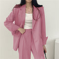 Women's Fall Korean Casual Petite Blazer Set 2026 | 2 Piece Outfit Set - Black Set