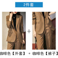 Fall Professional Casual Plus Size Mid-Length Long Blazer + Top Set