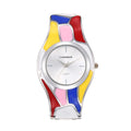 2025 Women Random Droplet Oil Color Rainbow Quartz Bangle Watch Cross-Border Pro Supply Export Watch Supply