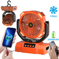 Solar Camping Fan - USB Rechargeable, Oscillating, Long Battery