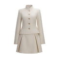 Chanel-Style French Long Sleeve Cropped Skirt Pants + Top Set
