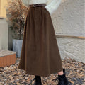 Fall-Winter Korean Retro High Waist Swing Long Skirt