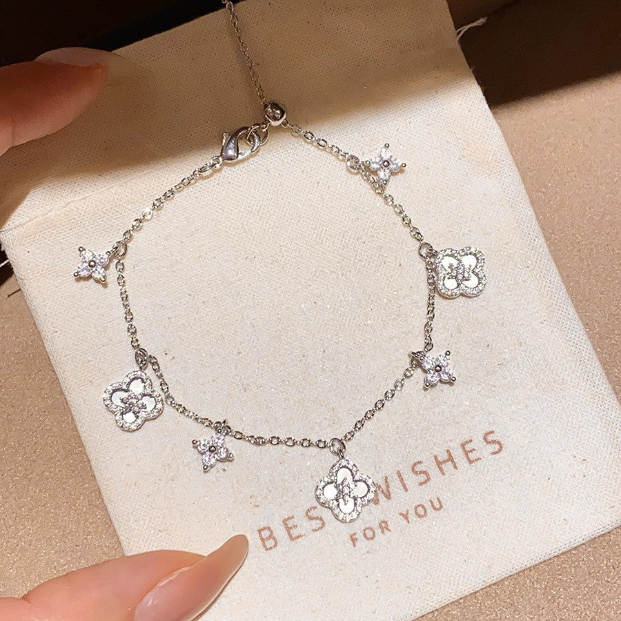 18K Gold-Plated Zircon Flower Bracelet - view 7