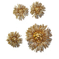 Vintage Earrings Design Detail Personality Lion Head Jewelry Set Western Alloy Retro Geometric Brooch Earrings