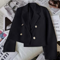 Women's Fall Korean Fashion Plus Size Loose Cropped Jacket + Top 2026 - Off White