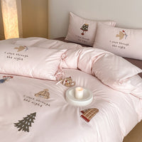 Jungle Encounter Pink / 1.5m Bed - 4-Piece Flat Sheet - 200x230cm