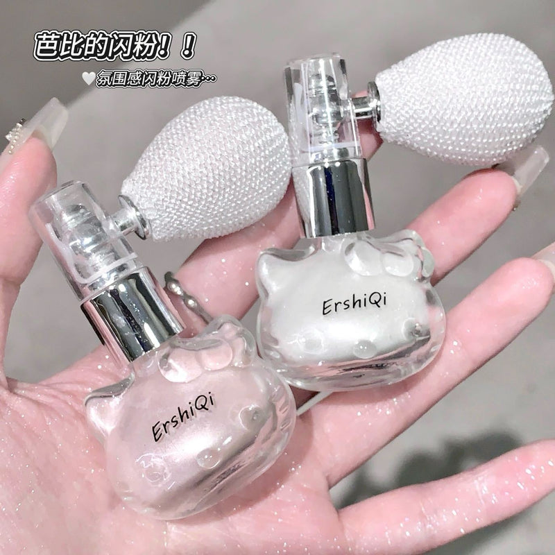 ErshiQi Shimmer Setting Spray - Pearl Glow Mist for Face, Body & Collarbone