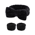 Overseas Bow Headband Hair Tie Hand Wrist Strap Magnetic Washed Face Wrist Strap Solid Plush Headband Custom Wholesale