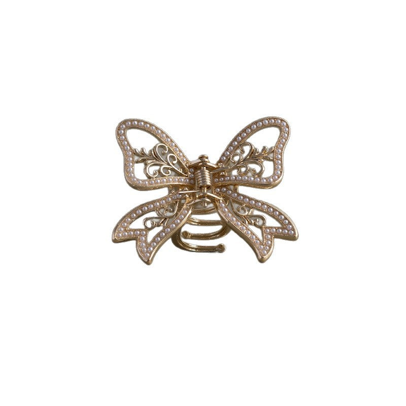 Pearl Bow and Iris Flower Hair Claw Clip - view 5