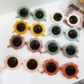 New Sunflower Kids Sunglasses Cute Baby Comfortable Iridescent Sunglasses Round Flower Petal Sun-Proof Glasses