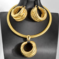 Western Middle East Africa New Import Wedding Gold Plated Set Classic Fashionable Women Earrings AliExpress Export