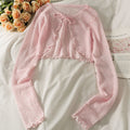 Women's Tie Front Sheer Chiffon Shawl Cardigan