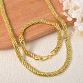 Western Men Women Gold Plated Necklace Overseas Hip-Hop Style Punk Rope Chain ins Fashionable Necklace Bracelet Set