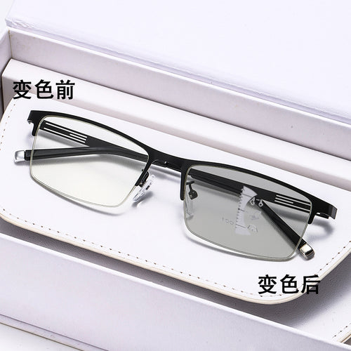 Photochromic Formal Reading Glasses Progressive Older Adults One Special Use Metal Smart Capable Anti-Blue Distance-Near Dual Reading Glasses