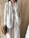 Fall Tencel Linen Cotton Blazer + Pants Set