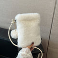 Fall/Winter New Plush Phone Bag Korean Solid Fuzzy Hanging Cord Bag Versatile Crossbody Coin Purse